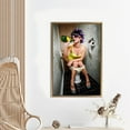thumbnail image 4 of Bathroom Drink Wall Art, Vouge Printed, Fashion Girl Poster, Girl Drinking In Toilet, Vogue Artwork, Abstract Wall Decor, Canvas Wall Decor - Rolled Canvas, 4 of 5
