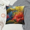 thumbnail image 2 of PRATYUS Tropical Paradise Hawaiian Floral Throw Pillow Covers Decorative Couch Pillow Cases Pillow Square Cushion Cover for Sofa, Couch, Bed and Car 12x12in, 2 of 5