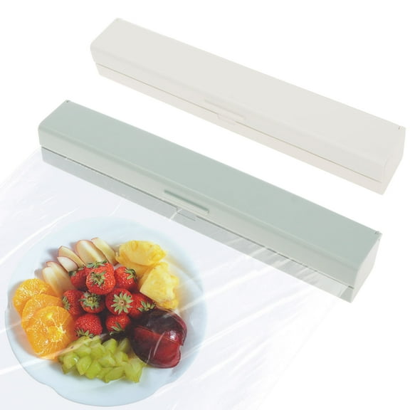 LINFANG 2Pcs Plastic Wrap Storage Box Dispenser Reusable Preservative Film Holder Dispenser Box Kitchen Gadgets for Foil and Plastic Wrap