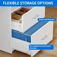 thumbnail image 4 of Dextrus 55" Computer Desk with Storage Drawers & LED Light, Office Desk with Monitor Stand & Power Outlets, Work Study PC Desk for Small Spaces, Home Office, White, 4 of 10