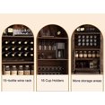 thumbnail image 7 of HSUNNS 71"Farmhouse Tall Wine Bar Cabinet, Tall Arched Display Cabinet with Door & Glass Holder, Freestanding Cupboard Storage Cabinet, for Living Room, Kitchen, Brown, 7 of 7