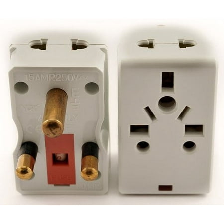 VCT VP 118 - Universal 2-Outlet Plug Adapter for South Africa with Fuse Protection