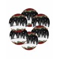 thumbnail image 7 of 13 Inch Round Placemats Set of 6, Christmas Black Non Slip Heat Insulation PP Table Mats, White Xmas Tree Forest Poinsettia Buffalo Plaid Washable Place Mats for Kitchen Dining Party Table Decor, 7 of 7