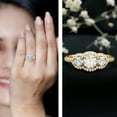 thumbnail image 3 of Rosec Jewels 3 Stone Engagement Ring - Lab Created Diamond Ring - EF-VS Quality, 14K Yellow Gold, US 11.50, 3 of 9