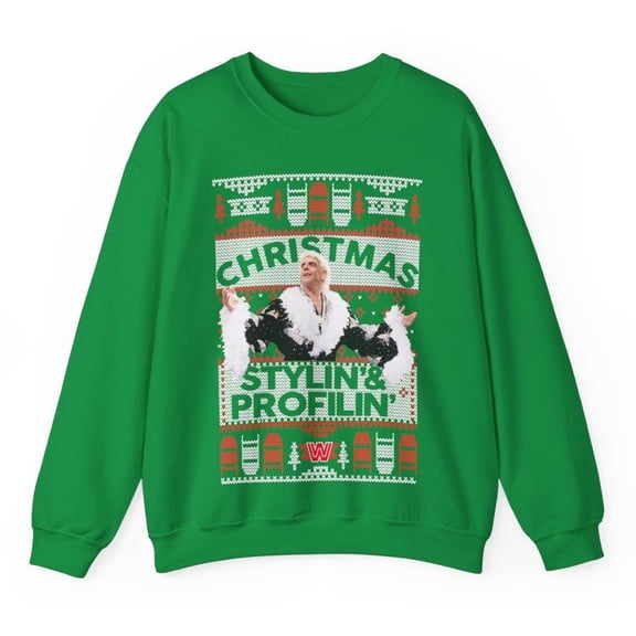 Ric Flair Christmas Stylin and Proflin Flair Ugly Green Christmas Sweater