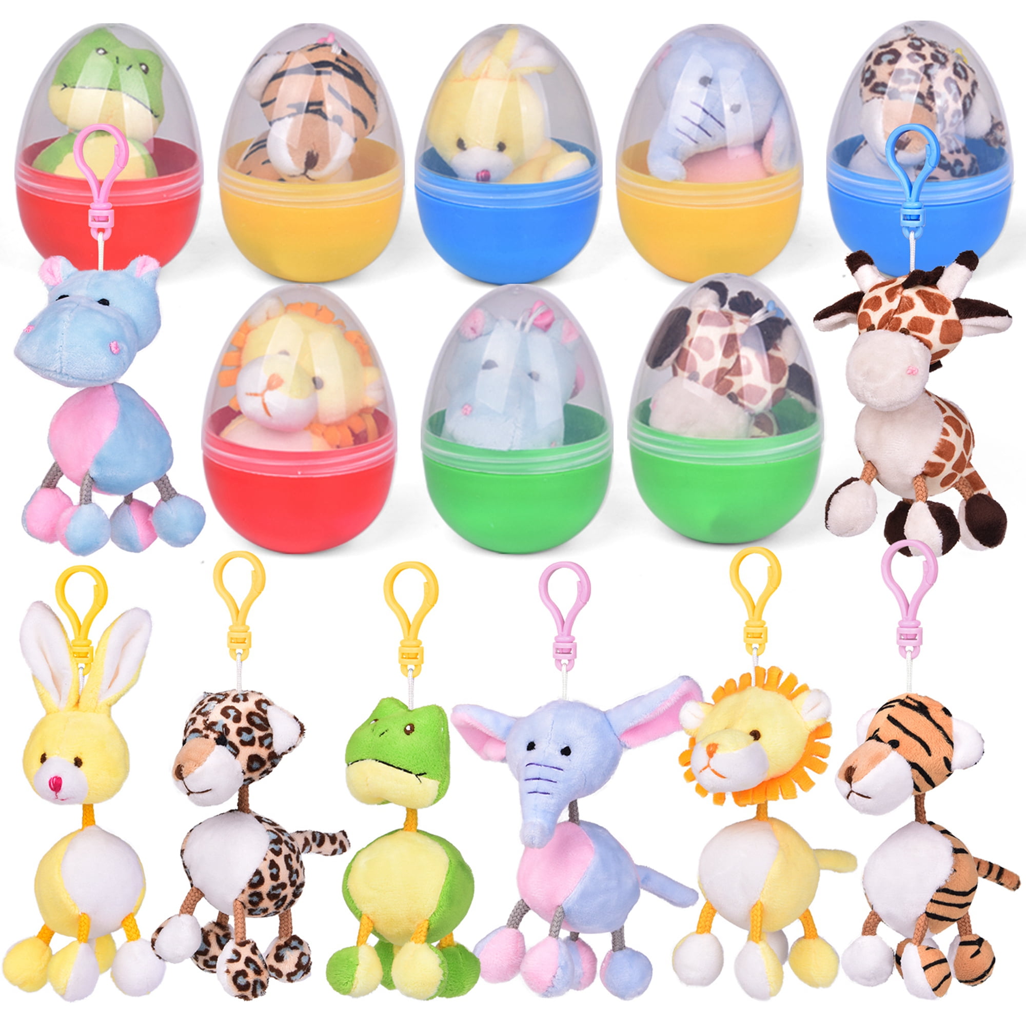 Easter Eggs 8 PCs Filled with Plush Bunny-Colorful Easter Eggs Toys for Kids Party Favors Surprise Gifts 