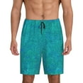 thumbnail image 3 of Lsque Blue Green Glitter Mens Sleep Pajama Shorts,Short Pajama Pants, Cotton Ultra-Soft Knit-XX-Large, 3 of 9