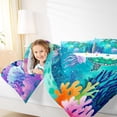thumbnail image 4 of Homewish Cute Sea Turtle Bedding Comforter Set for Kids, Cartoon Ocean Jellyfish Twin Comforter Sets, Dreamy Underwater World Reversible Bedding Set, Luxury Bedroom Decor, 2 Pieces, 4 of 8