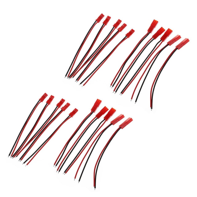 10 Pares 22AWG 100mm Cable con 2 JST M F Clavija para Conexion del Motor de Bateria RC