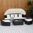 thumbnail image 2 of Outsunny 4 Pieces Rattan Daybed with Canopy, Cushions, Cream White, 2 of 10