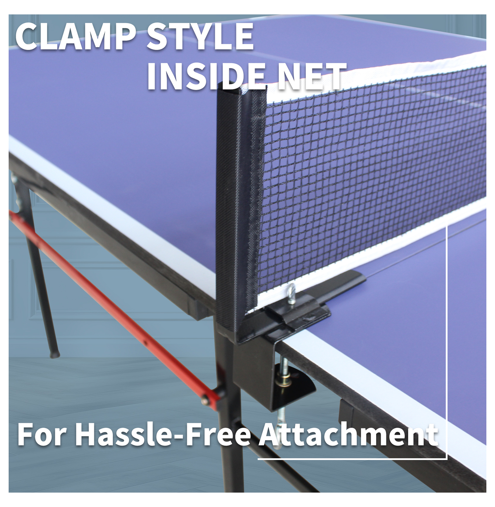 8ft Mid-Size Table Tennis Table Foldable & Portable Ping Pong Table Set for Indoor Games with Net, 2 Table Tennis Paddles and 3 Balls