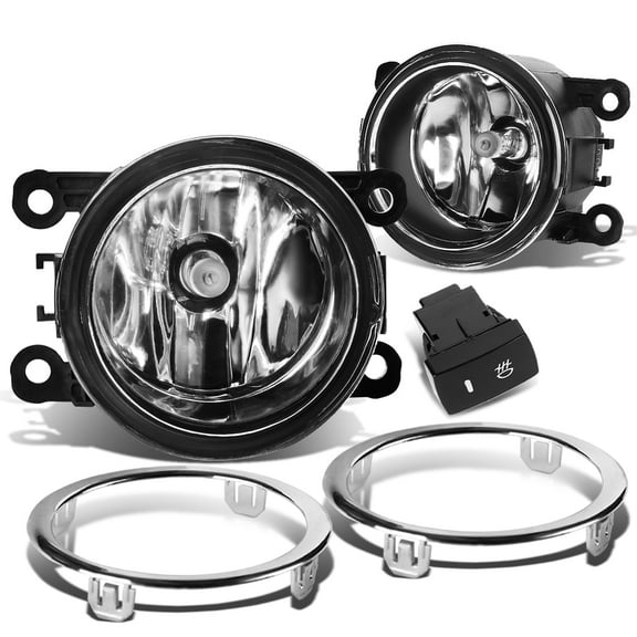 DNA Motoring For 12-15 Honda Pilot Clear Lens bumper Fog Light Lamps Pair w/Bezel Wiring Harness Switch