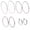 Silver, variant on Stainless Steel Hoop Earrings 2.0 Inch Silver 2.0 Inch Pin 0.7x1mm Hinged Fashion Jewelry P561