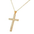 thumbnail image 2 of 925 Sterling Silver Rose Gold-Tone Cross White Pendant Necklace Chain, 2 of 2