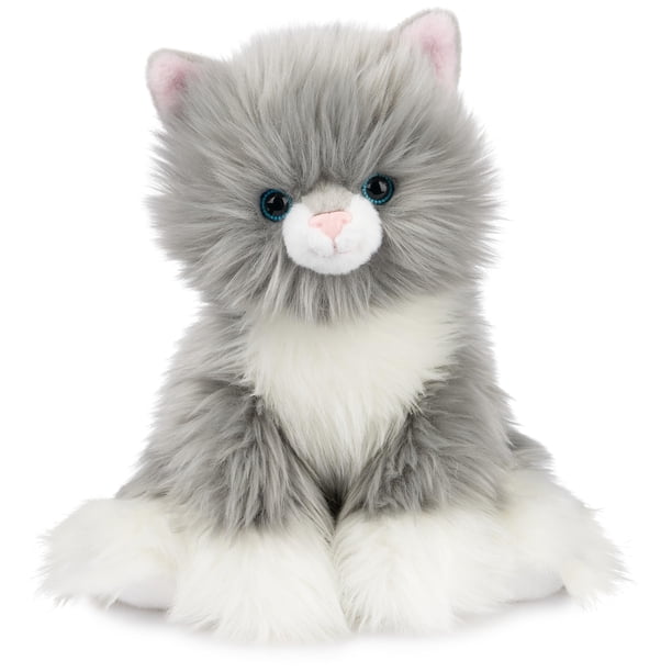 Peluche GUND Camilla Kitten Cat de 9 pulgadas para niños de 1 año o más, color gris y blanco