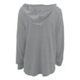 thumbnail image 5 of kpoplk Hooded Sweatshirts Women's Solid Long Sleeved Tops Hoodie Sweatshirt Pullover Tops(Grey,S), 5 of 5