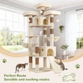 thumbnail image 4 of Globlazer 83'' Multi-Level Large Cat Tree Tower for Indoor Cats with Sisal Scratching Post, Hammock & 2 Condos, Beige, 4 of 8