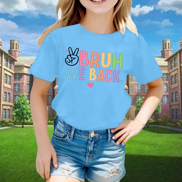 Hauts et T-Shirts pour Filles, Titre du Produit, T-Shirt Graphique à Manches Courtes et Col Rond pour Garçons et Filles, Confortable et Lumineux pour un Usage Quotidien