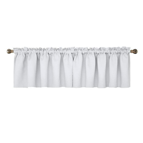 The Great American Store Decorative Polyester Window Valances Solid White Gathered Style (60" x 18") 3" Rod Pocket, 1 Pack - Suitable for Kitchen, Living Room, Bedroom, Cafes