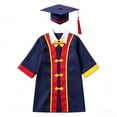 thumbnail image 2 of WENXIAOO Children Graduation Cap and Gown Set Graduation Photography Outfit Various Styles Navy Cap and Gown for Kindergarten Primary School 7-8 Years, 2 of 6