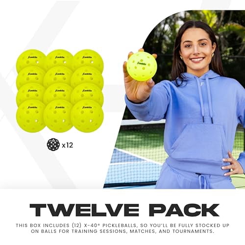 FRANKLIN SPORTS X-40 OUTDOOR PICKLEBALLS REGULATION SIZE - YELLOW - 52828X