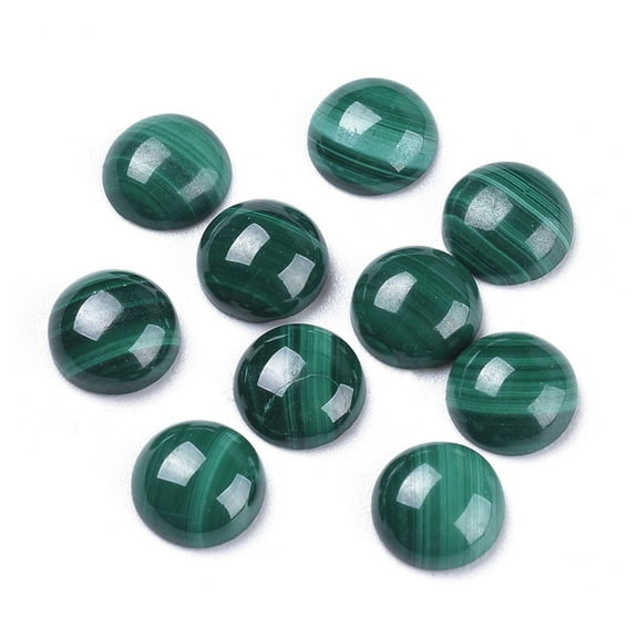Natural Malachite Cabochons Half Round/Dome 6x3mm