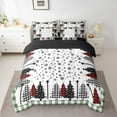 thumbnail image 2 of Manfei Kawaii Xmas Tree Child Bedding Comforter Set 7-Piece, Winter Christmas King Bedding Sets, Green Plaid Reversible Bed Sheets, Luxury Bedroom Decor, 2 of 7
