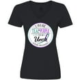 thumbnail image 3 of Inktastic Suicide Prevention- I Wear Teal and Purple for My Uncle Women's V-Neck T-Shirt, 3 of 5