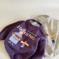 thumbnail image 4 of Ropa para niños, sudadera con capucha para niños, otoño 2024, nueva camiseta holgada con estampado de dibujos animados que combina con todo, informal, a la moda, con letras para niños y niñas, 4 of 5