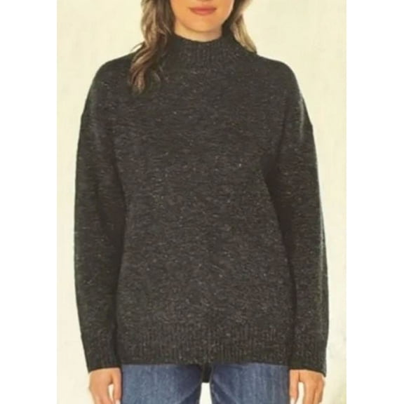 Well Worn Ladies' Nep Yarn Cozy Sweater, Gray Small