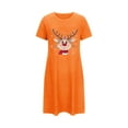 thumbnail image 2 of WJHWSX Nightgowns for Women,Womens Nightgown,Slip-On,Breathable,Printed,Orange,L(US:8), 2 of 5