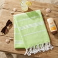thumbnail image 6 of Unique Bargains Stripe Turkish Quick Dry Sand Free Beach Towel Light Green 71" x 35", 6 of 7