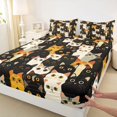 thumbnail image 5 of Manfei Cute Cat Bed Sheets, Abstract Kitten Full Size Sheets, Multicolor, 4 Pieces, 1 Flat Sheet, 1 Fitted Sheet and 2 Pillowcases, 5 of 6