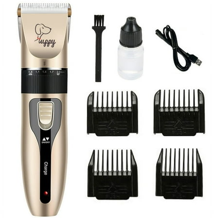 Pet Clippers for Dogs Cats Grooming Kit Electric Dog Trimmer with 4 Guide Combs Nail Clipper Set Rechargeable USB Low Noise for Small Animals Foot Hair Trimming Cleaning Tools