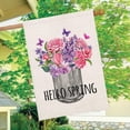 thumbnail image 4 of Hello Spring Floral Garden Flag 28x40 Inch Large Vertical Double Sided Flower with butterfly House Flag Spring Season Outside Flag Peony Flowers Vase Yard Flag for Décor for Yard Farmhouse (Spring), 4 of 5
