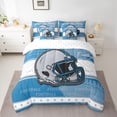 thumbnail image 2 of jejeloiu Rugby Ball Game 7-Piece Twin Bedding Sets,Gray White Blue Bedding Comforter Set For Football Gamer Reversible, 2 of 8