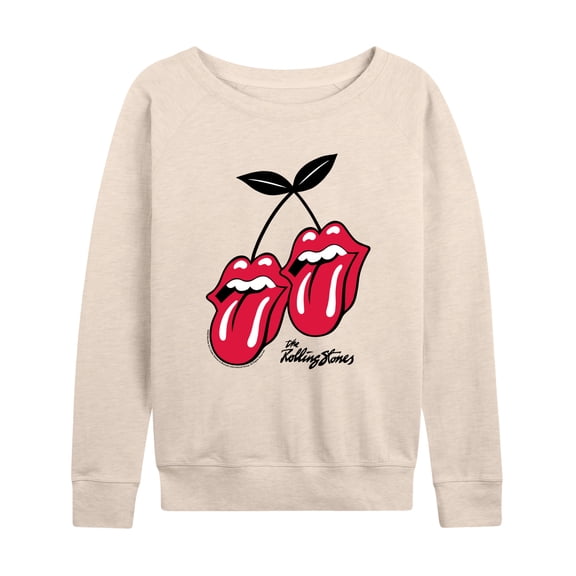 Rolling Stones - RS Cherry Logo - Women's French Terry Long Sleeve Pullover