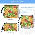 thumbnail image 3 of Haosy 3 Pack Reusable Ziploc Bags BPA Free Healthy Food Storage Bag Leakproof Sandwich Snack Freezer Bags Oranges Kiwi Slices Grape, 3 of 7