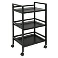 thumbnail image 3 of Honey-Can-Do 3 - Tier Steel Rolling Cart with 2 Locking Wheels, Black, 3 of 4