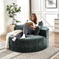 thumbnail image 4 of GIKPAL 55"x55" Oversized Sleeper Sofa Bed, Chenille Fabric Sectional Sofa with Backrest Pillow & No Assembly Required, Modern Sleeper Couch for Living Room, Green, 4 of 10