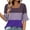 Purple, variant on Womens Casual Tops Square Neck Color Block 3/4 Sleeve Shirts Trendy Comfy Loose Holiday Tunics