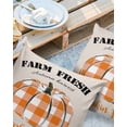 thumbnail image 2 of Pack of 2 Outdoor Pillow Covers, Pumpkin Farmhouse Orange Buffalo Plaid Waterproof Square Throw Pillowcase Cushion Decorative Pillow Covers for Couch Patio Tent, 24x24 in, 2 of 6