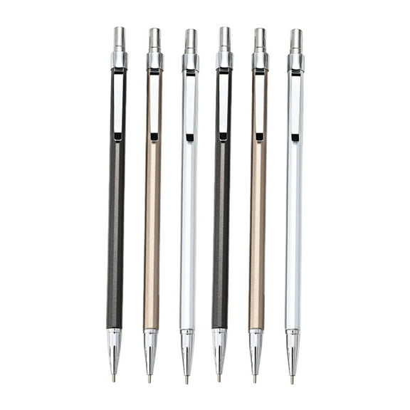 6Pcs Metal Mechanical Pencil Drawing Automatic Pencil, Carpenter Mechanical Pencil for Student Writing Sketching Drawing