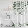 thumbnail image 2 of Sage Green Leaves Shower Curtain Set - 72" x 78" Washable Bathtub Curtain with 12 Hooks, Summer Botanical Waterproof Fabric Stall Shower Curtains for Bathroom/Bathtub Décor, 2 of 6
