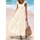 thumbnail image 4 of Vestido largo PRETTYGARDEN para mujer con cuello cuadrado y ojales, color beige, 4 of 9