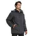 thumbnail image 5 of WenVen Men's Winter Coat Hooded Puffer Jacket Windproof Ski Outerwear Snow Parka Gray 2XL, 5 of 12