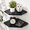 Black,oak-8.5inch(2PCS), variant on Corner Wall Shelves Set 2 Solid Oak Wood With Wire Hole Mount Walnut