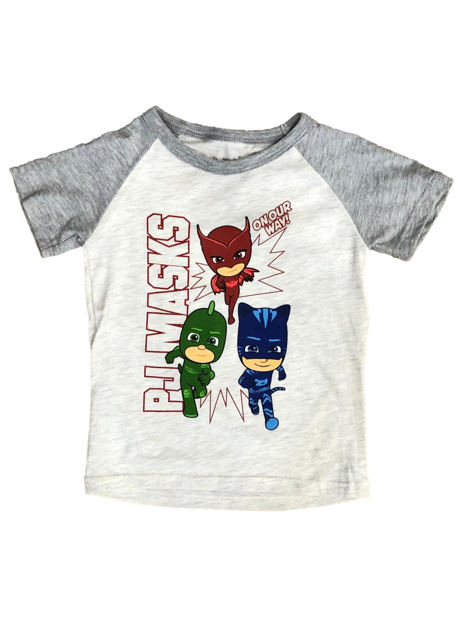 PJ Masks Toddler Boys Gray Gekko & Catboy TShirt Tee Shirt 3T