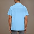 thumbnail image 6 of Mens Shirts On Sale Clearance JXMVOJ Men's Short Sleeve Shirt, Button-Down Casual Polo, Solid Color Beach Shirt, Lightweight Summer Top, Fashionable Collared Shirt, 6 of 8
