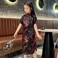 thumbnail image 6 of EnJoCho Chinese Traditional Cheongsam Dress for Girls Short Sleeve Embroidery 𝖫unar New Year Outfit Spring Festival Clothing, 6 of 9